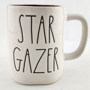 Rae Dunn Double Sided STAR GAZER Artisan White Coffee Mug Large Letters